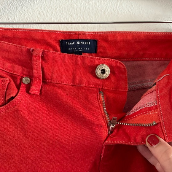 Isaac Mizrahi X Chevy Malibu Limited Edition Designer Jeans Sz 6 Red Malibu EUC - Picture 7 of 11